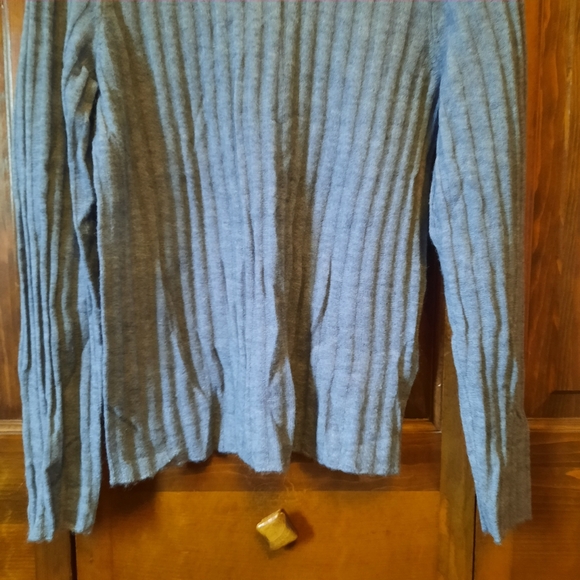 Madewell Alpaca-Blend Crewneck Sweater Light Blue Ribbed Knit NO042 Size Large - Picture 4 of 10